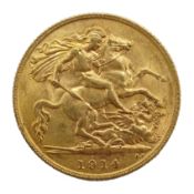 1914 gold half sovereign Condition Report <a href='//www.davidduggleby.