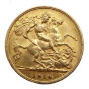 1914 gold half sovereign Condition Report <a href='//www.davidduggleby.