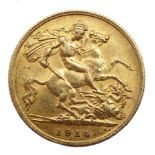 1914 gold half sovereign Condition Report <a href='//www.davidduggleby.