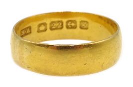 22ct gold wedding ring Birmingham 1906, approx 3.