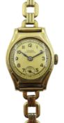 14ct gold bracelet wristwatch by Lange Glasshutte SA. hallmarked, 20.