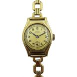14ct gold bracelet wristwatch by Lange Glasshutte SA. hallmarked, 20.