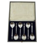 Set of six silver teaspoons by Charles Boyton London 1932, also signed Charles Boyton,