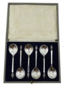 Set of six silver teaspoons by Charles Boyton London 1932, also signed Charles Boyton,