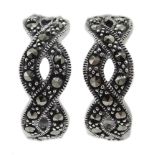 Pair of silver marcasite earrings stamped 925 Condition Report <a href='//www.