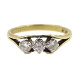18ct gold three stone diamond ring, London 1971 Condition Report size O-P 3.