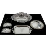 Silver calling card tray by Cooper Brothers & Sons Ltd Sheffield 1970,