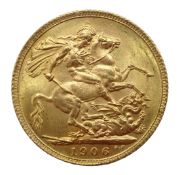 1906 gold full sovereign Condition Report <a href='//www.davidduggleby.