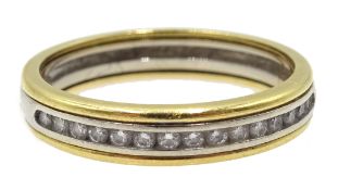 18ct gold channel set diamond half eternity ring stamped 750 Condition Report 3.