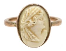 Early 20th century 9ct rose gold (tested) ivory cameo ring Condition Report 4.