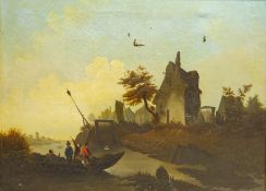 Jules Fo** (19th century): Dutch River Landscape,