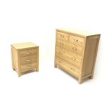 Light ash chest, two short and three long drawers (W87cm, H97cm,