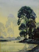 Kenneth Steel (British 1906-1970): Tree Lined River,