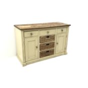 Solid Pine cream paint finish sideboard,