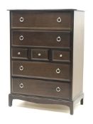 Stag Minstrel mahogany chest, four long and three short drawers, W83cm, H113cm,