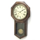 Late 19th century Ansonia American drop dial wall clock with glazed door,