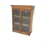 Victorian mahogany bookcase, two arched glazed doors enclosing two shelves, W83cm, H108cm,