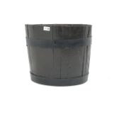 Metal bound barrel planter, D43cm, H37cm Condition Report <a href='//www.