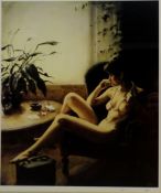 Karen McIntire (Scottish Contemporary): Nude Study with Playing Cards,