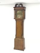 Early 19th century oak longcase clock, square brass dial inscribed Jeremiah Standing Bolton,