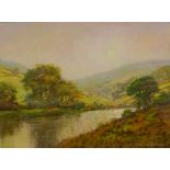 David Allen (British 1945-): 'Sunset at Blubberhouses' near Harrogate, pastel signed,