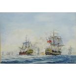 Arthur A Wilson (British 20th century): Men O' War off Cape Vincent',