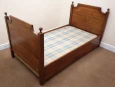 French style walnut single 3' bed stead, W100cm, H94cm,