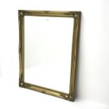 Large rectangular gilt framed wall mirror, W92cm,