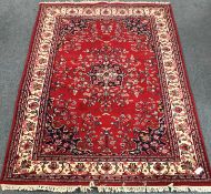 Persian style red ground rug,