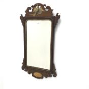 Chippendale style eagle bevel edge wall mirror, W51cm,