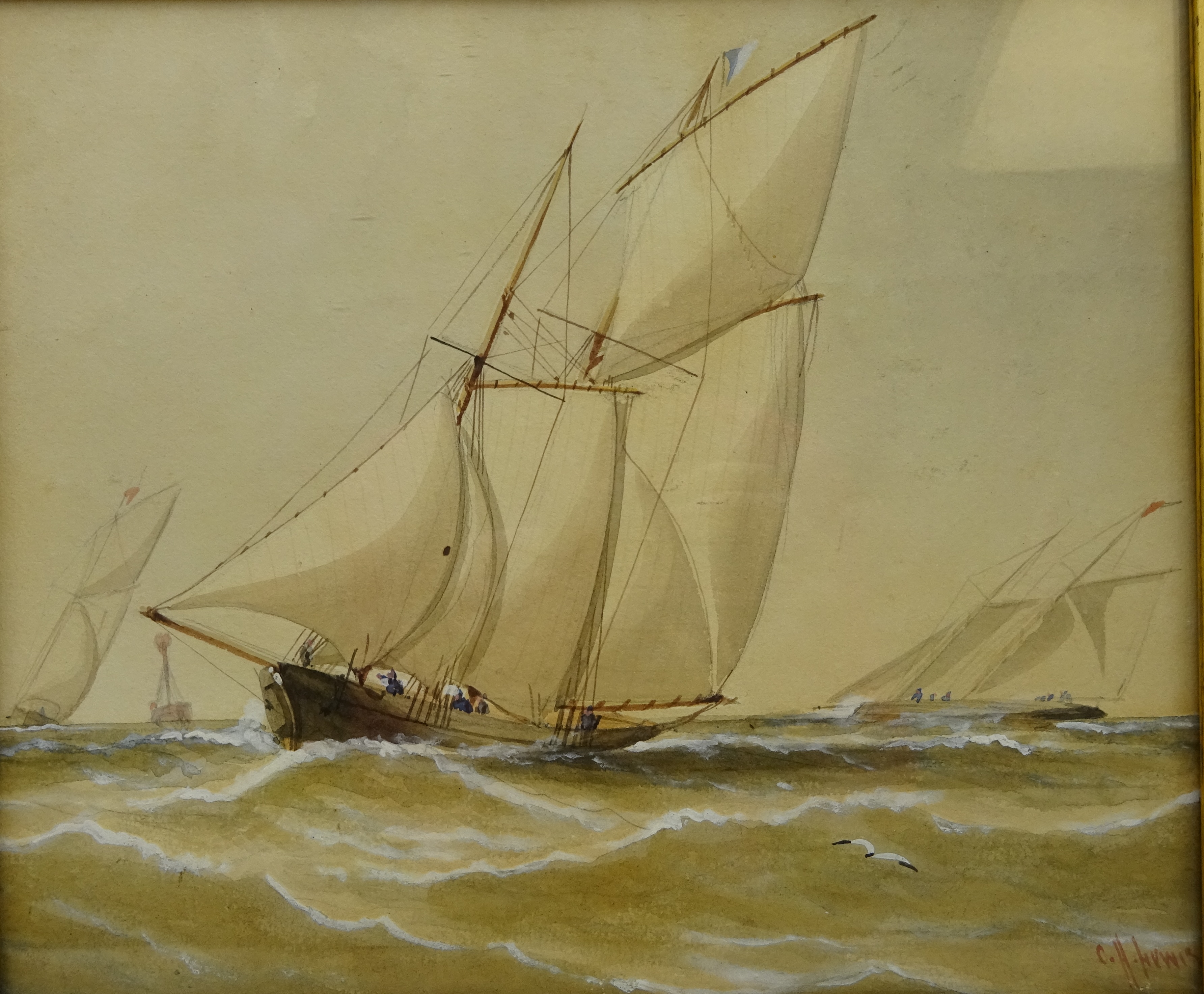 Runswick Lifeboat Coming into Shore, 19th/early 20th century watercolour signed by W. - Image 3 of 4