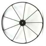 Wrought metal spoked wheel, D137cm Condition Report <a href='//www.