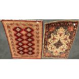 Persian style beige ground rug, central medallion,