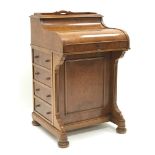 Victorian style walnut piano top Davenport, extending fitted interior,