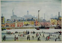 After Laurence Stephen Lowry RBA RA (British 1887-1976): 'Northern River Scene',