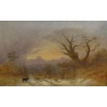 English School (19th century): Shepherd Along a Country Path,