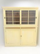 Mid century large painted butler unit, projecting cornice,