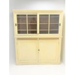 Mid century large painted butler unit, projecting cornice,