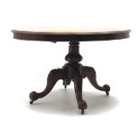 Victorian mahogany oval loo dining centre table,