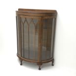 Early 20th century mahogany display case, raised back,