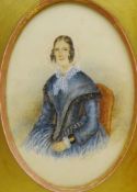 English School (19th century): Portrait of a Seated Victorian Lady,