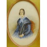English School (19th century): Portrait of a Seated Victorian Lady,