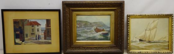 Runswick Lifeboat Coming into Shore, 19th/early 20th century watercolour signed by W.