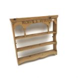 Solid pine three tier plate rack, W96cm, H92cm,