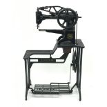 Singer patcher treadle sewing machine, cast iron base, W71cm, H112cm,