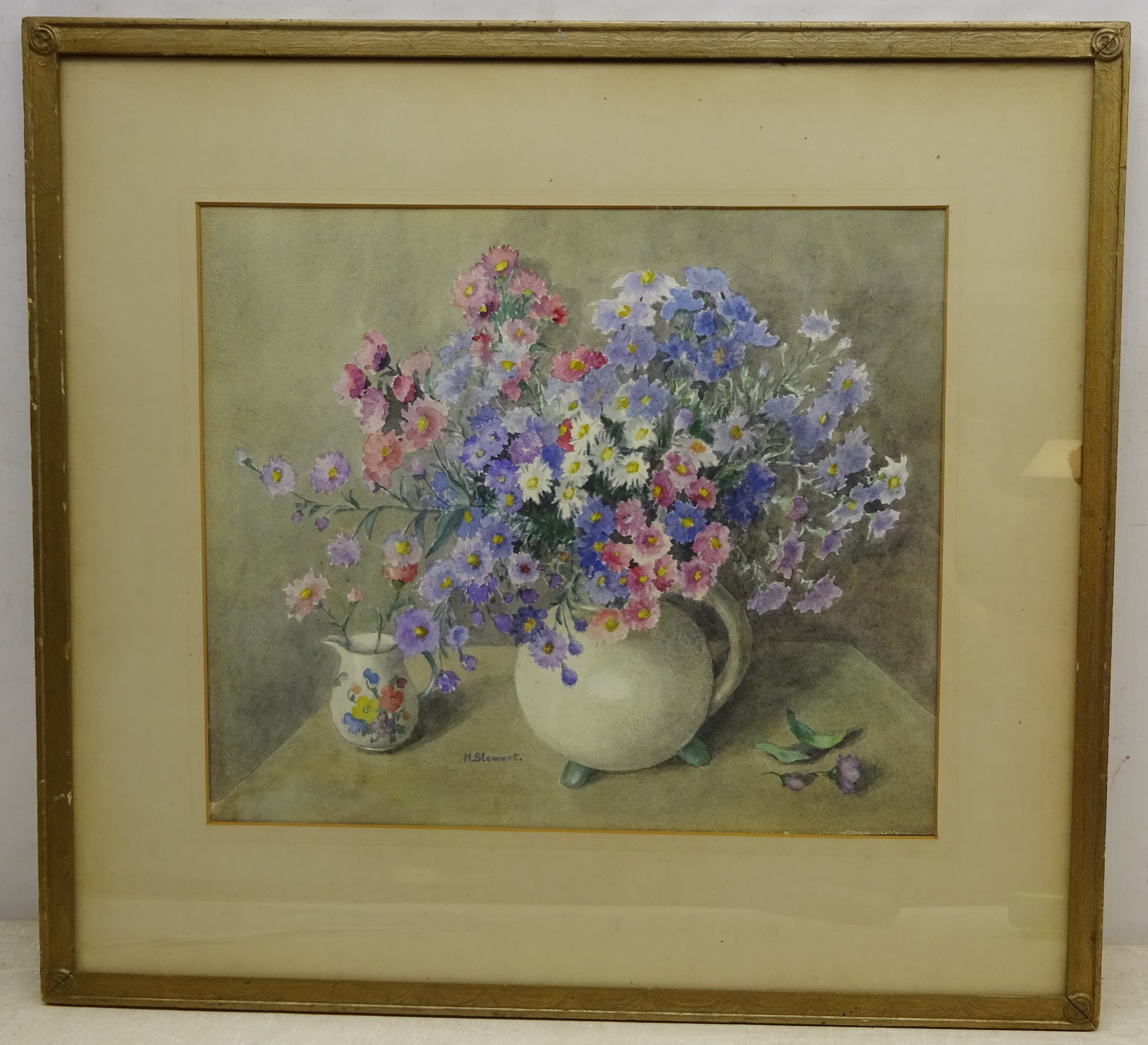 M Stewart (20th century): Still Life of Flowers, - Image 2 of 2