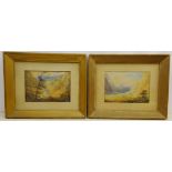 William Payne (British 1760-1830): Alpine Landscapes, pair watercolours signed and dated 1821,