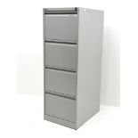 Bisle four drawer filing cabinet, painted grey finish, W47cm, H133cm,