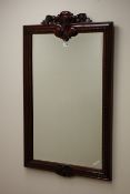 Classical style mahogany framed bevel edge wall mirror, W67cm,