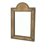 Rectangular shaped mirror with arched top atlas image studded frame, W67cm,